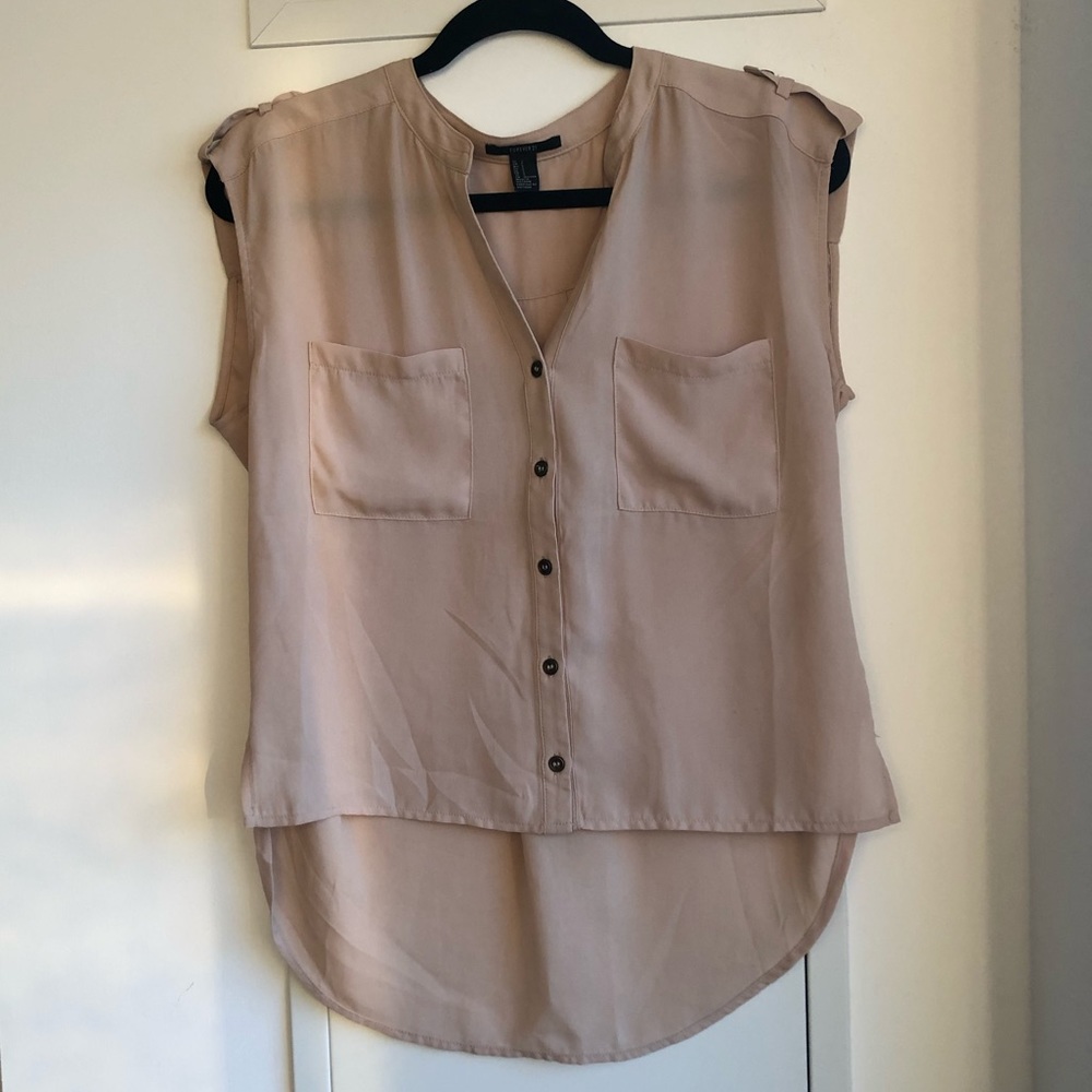 Tan High-Low Blouse